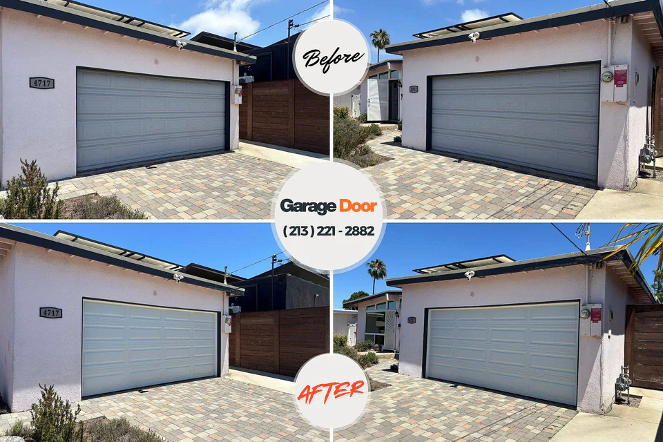 Before and after: garage door repair Dovesville, SC